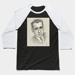 Humphrey Bogart Portrait Drawing Baseball T-Shirt